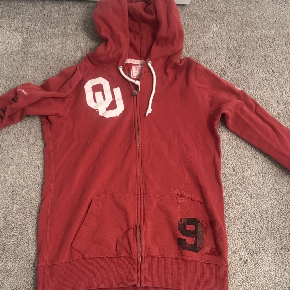 PINK Victoria's Secret Red Hoodie Jacket